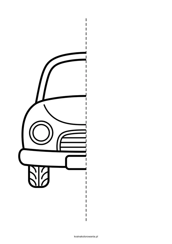 Proste zadanie dokończ rysunek samochodu dla malucha A4