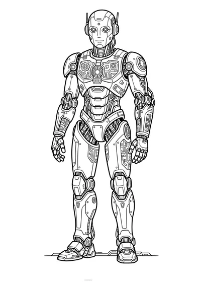 Kolorowanka robot przyszłości do druku A4