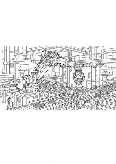Kolorowanka robot w fabryce do druku A4