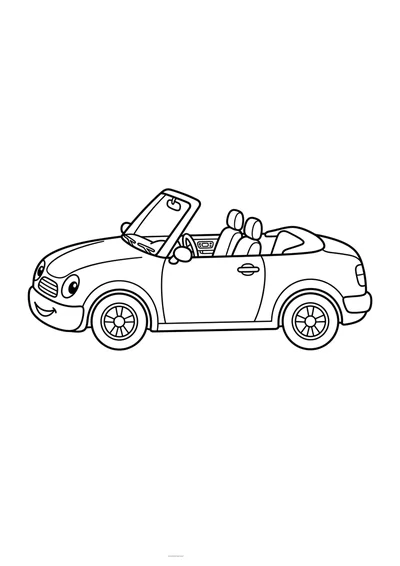 Kolorowanka sportowy kabriolet bez dachu