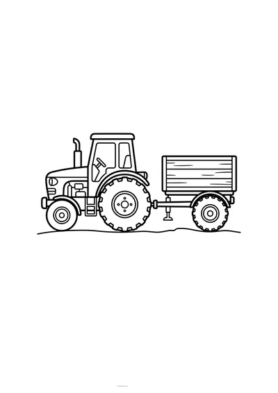 Kolorowanka traktor z przyczepą na plony