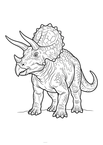 Kolorowanka triceratops z pięknie wyprofilowaną kryzą