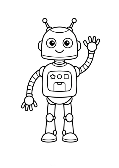Kolorowanka wesoły robot do druku A4